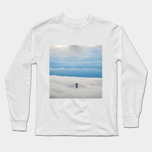 SCENERY 11 - Misty White Cloud Blue Sky Horizon Long Sleeve T-Shirt